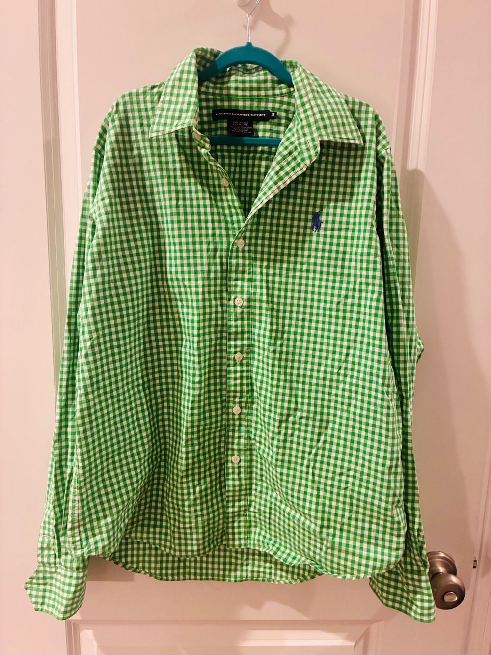 Ralph Lauren Polo Green Gingham Button-Down Shirt